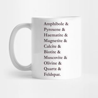 Geological minerals list Mug